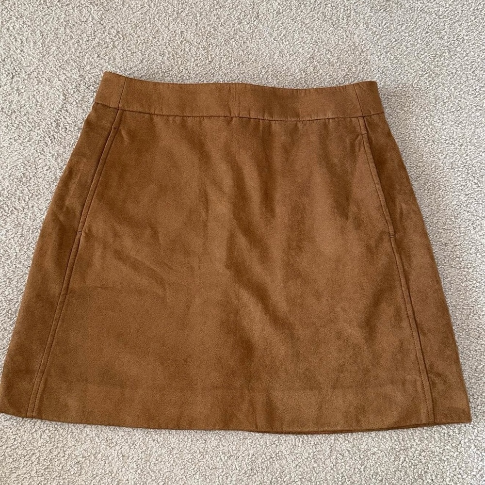 J. Crew Chestnut Brown Suede Mini Skirt